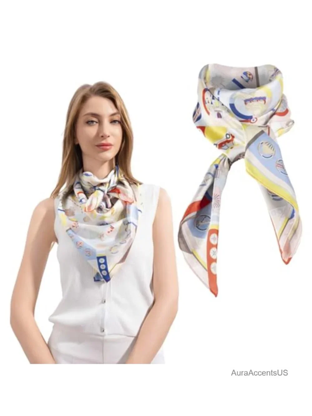 35x35 Square Satin Scarf for Women - Fashion Head Wrap & Neckerchief
